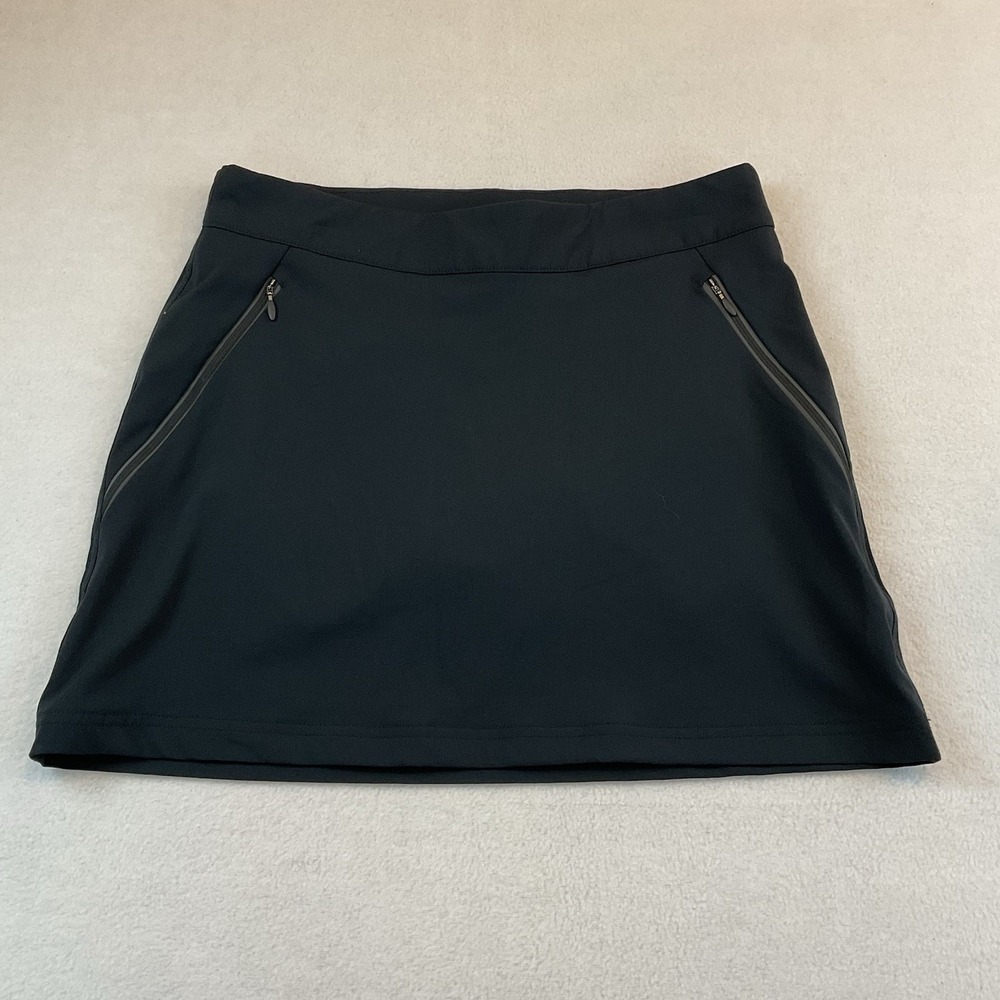 Columbia Skort Womens M Black Pull On Zipper Front Pockets A-Line Golf Tennis